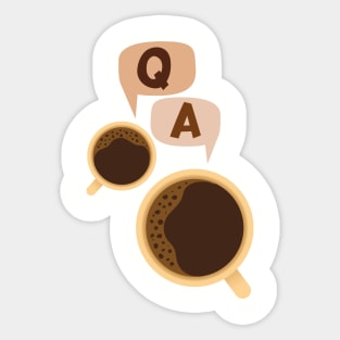 Coffee. The Question and The Answer. Retro Two Cup Graphic Sticker